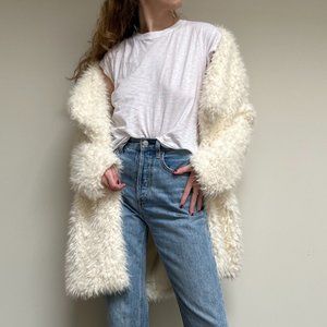 Onetheland Cream Soft Fuzzy Plush Coat size L